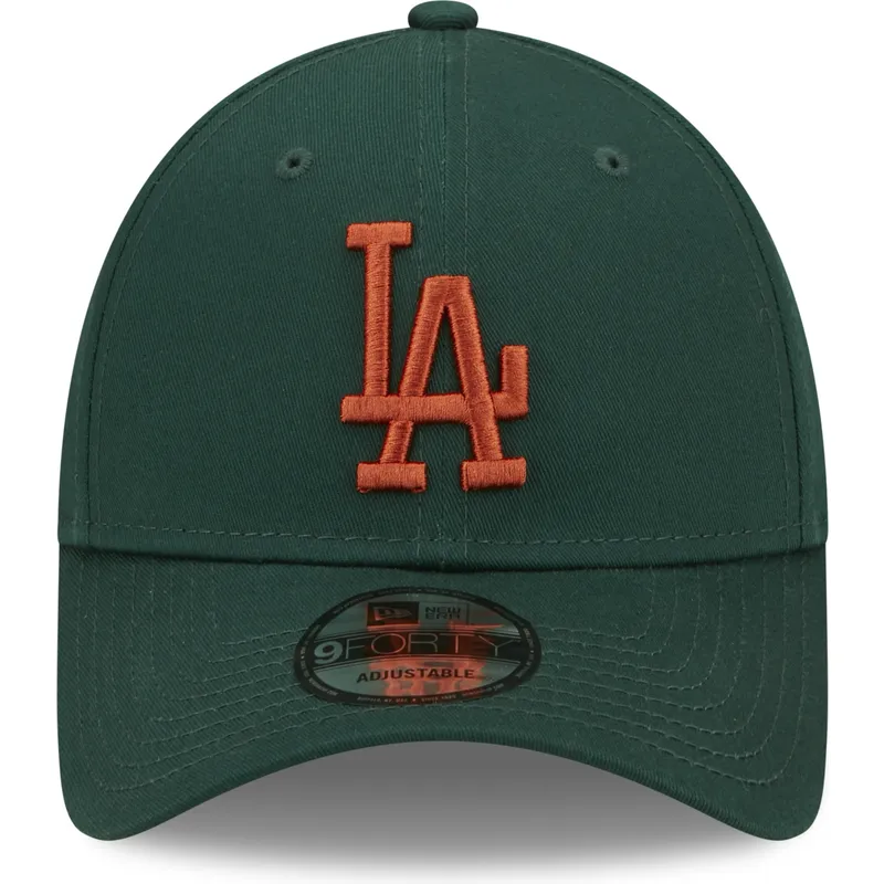 petten-gebogen-groen-verstelbaar-9forty-league-essential-van-los-angeles-dodgers-mlb-van-new-era