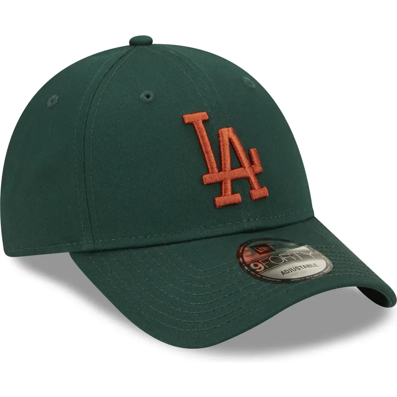petten-gebogen-groen-verstelbaar-9forty-league-essential-van-los-angeles-dodgers-mlb-van-new-era