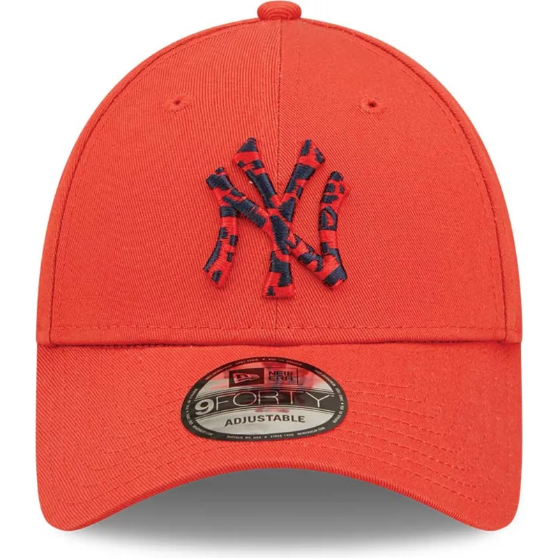 petten-gebogen-rood-verstelbaar-9forty-seasonal-infill-van-new-york-yankees-mlb-van-new-era
