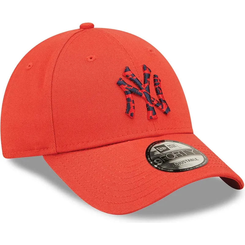 petten-gebogen-rood-verstelbaar-9forty-seasonal-infill-van-new-york-yankees-mlb-van-new-era
