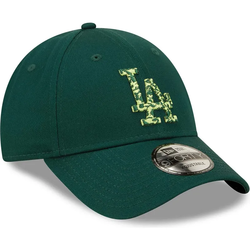 petten-gebogen-groen-verstelbaar-9forty-seasonal-infill-van-los-angeles-dodgers-mlb-van-new-era