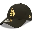 petten-gebogen-zwart-verstelbaar-dorado-9forty-metallic-van-los-angeles-dodgers-mlb-van-new-era