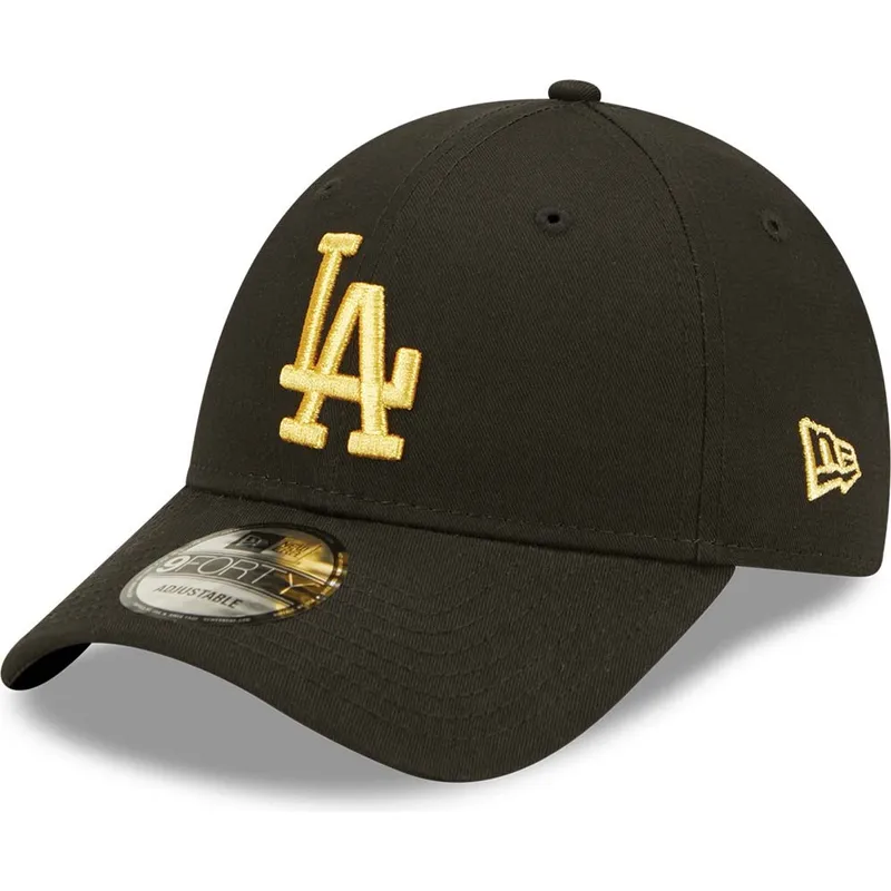 petten-gebogen-zwart-verstelbaar-dorado-9forty-metallic-van-los-angeles-dodgers-mlb-van-new-era