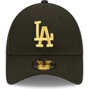 petten-gebogen-zwart-verstelbaar-dorado-9forty-metallic-van-los-angeles-dodgers-mlb-van-new-era