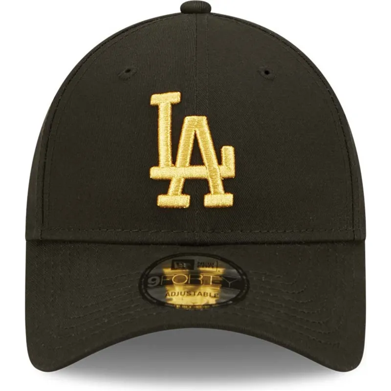 petten-gebogen-zwart-verstelbaar-dorado-9forty-metallic-van-los-angeles-dodgers-mlb-van-new-era