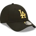 petten-gebogen-zwart-verstelbaar-dorado-9forty-metallic-van-los-angeles-dodgers-mlb-van-new-era