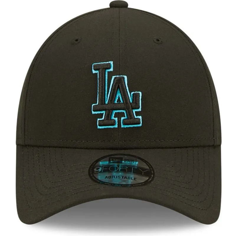 petten-gebogen-zwart-snapback-9forty-neon-pack-repreve-van-los-angeles-dodgers-mlb-van-new-era