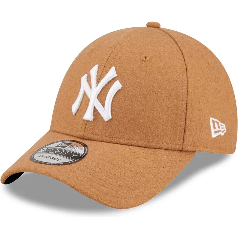 petten-gebogen-bruin-verstelbaar-9forty-the-league-melton-wool-van-new-york-yankees-mlb-van-new-era