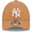 petten-gebogen-bruin-verstelbaar-9forty-the-league-melton-wool-van-new-york-yankees-mlb-van-new-era