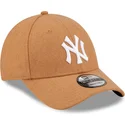 petten-gebogen-bruin-verstelbaar-9forty-the-league-melton-wool-van-new-york-yankees-mlb-van-new-era