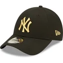 petten-gebogen-zwart-verstelbaar-dorado-9forty-metallic-van-new-york-yankees-mlb-van-new-era