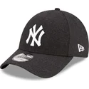 petten-gebogen-zwart-verstelbaar-9forty-the-league-melton-wool-van-new-york-yankees-mlb-van-new-era