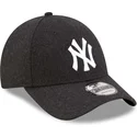 petten-gebogen-zwart-verstelbaar-9forty-the-league-melton-wool-van-new-york-yankees-mlb-van-new-era