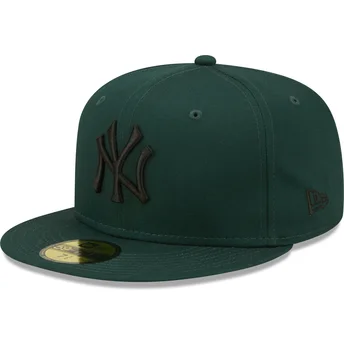 petten-plat-groen-fitted-59fifty-league-essential-van-new-york-yankees-mlb-van-new-era