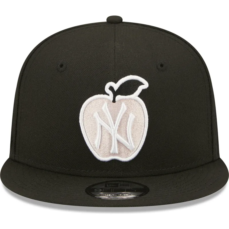petten-plat-zwart-snapback-9fifty-ny-apple-van-new-york-yankees-mlb-van-new-era
