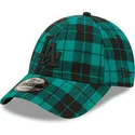 petten-gebogen-groen-verstelbaar-9forty-plaid-van-los-angeles-dodgers-mlb-van-new-era