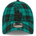 petten-gebogen-groen-verstelbaar-9forty-plaid-van-los-angeles-dodgers-mlb-van-new-era