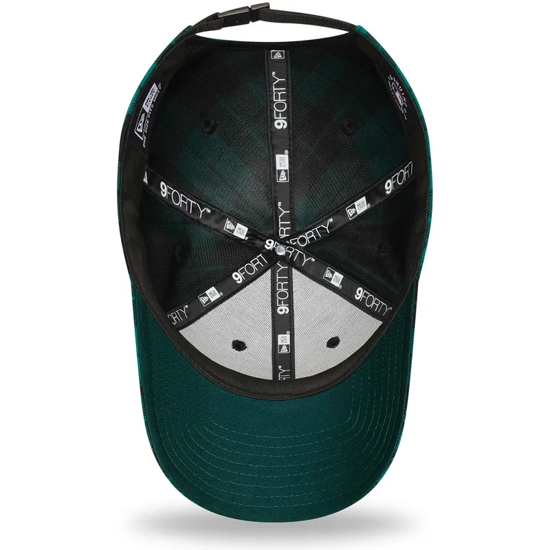 petten-gebogen-groen-verstelbaar-9forty-plaid-van-los-angeles-dodgers-mlb-van-new-era