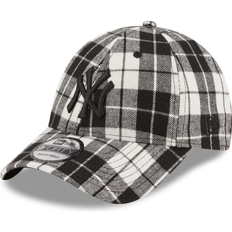 petten-gebogen-zwart-verstelbaar-9forty-plaid-van-new-york-yankees-mlb-van-new-era