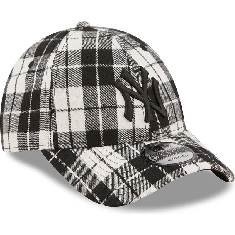 petten-gebogen-zwart-verstelbaar-9forty-plaid-van-new-york-yankees-mlb-van-new-era