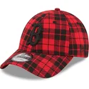 petten-gebogen-rood-verstelbaar-9forty-plaid-van-boston-red-sox-mlb-van-new-era