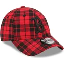 petten-gebogen-rood-verstelbaar-9forty-plaid-van-boston-red-sox-mlb-van-new-era