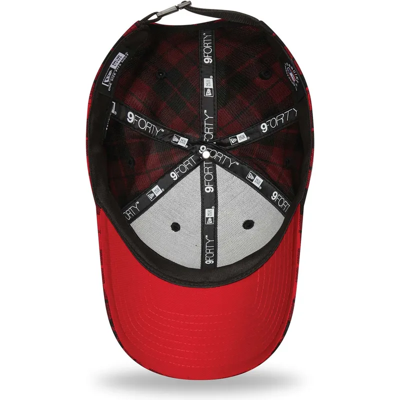 petten-gebogen-rood-verstelbaar-9forty-plaid-van-boston-red-sox-mlb-van-new-era