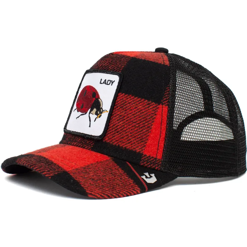 petten-gebogen-rood-snapback-lady-plaidy-bug-the-farm-van-goorin-bros