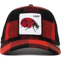 petten-gebogen-rood-snapback-lady-plaidy-bug-the-farm-van-goorin-bros