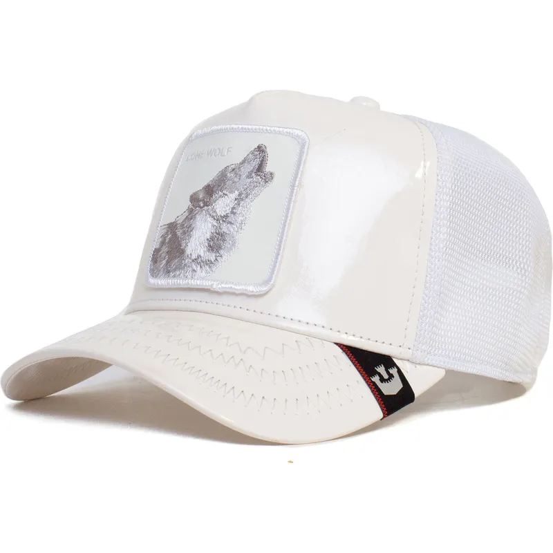 petten-gebogen-wit-snapback-lone-wolf-big-white-patent-leather-the-farm-van-goorin-bros