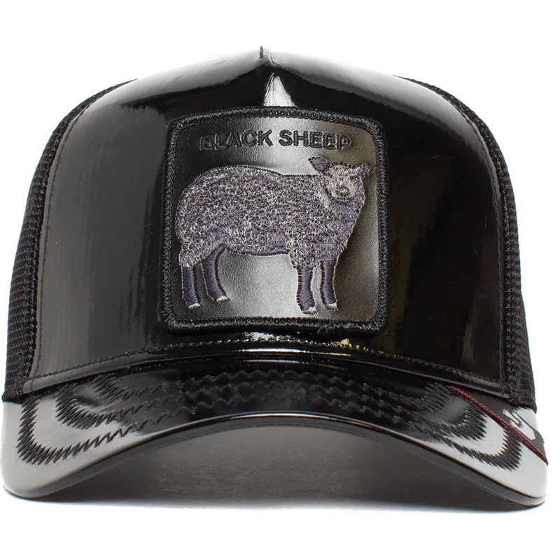 petten-gebogen-zwart-snapback-black-sheep-big-black-patent-leather-the-farm-van-goorin-bros