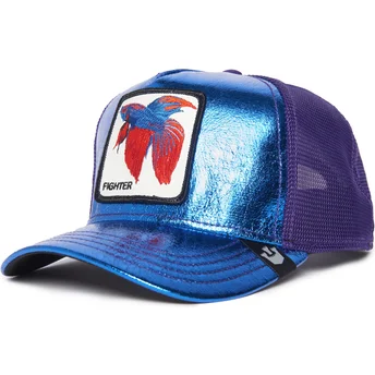 petten-gebogen-blauw-snapback-van-siam-fighter-blue-light-metallic-the-farm-van-goorin-bros