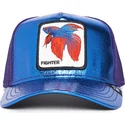 petten-gebogen-blauw-snapback-van-siam-fighter-blue-light-metallic-the-farm-van-goorin-bros