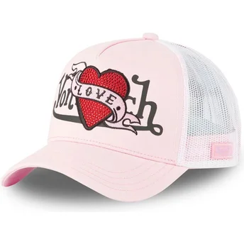 Petten gebogen roze snapback Love LOVU LP van Von Dutch