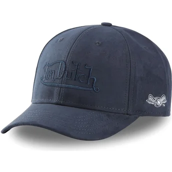 petten-gebogen-marineblauw-snapback-suedine1-van-von-dutch