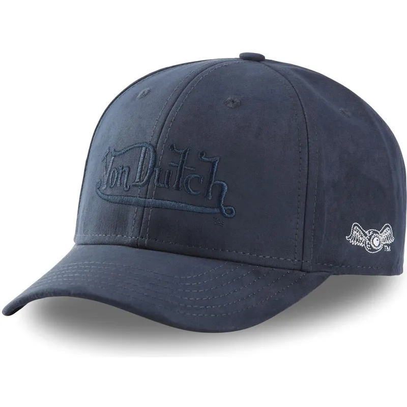 petten-gebogen-marineblauw-snapback-suedine1-van-von-dutch