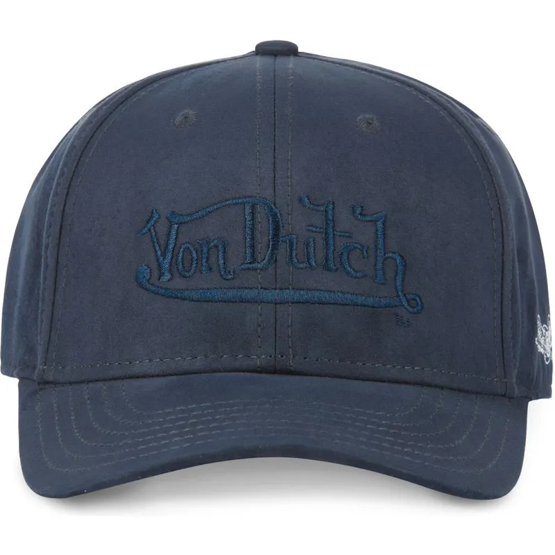 petten-gebogen-marineblauw-snapback-suedine1-van-von-dutch