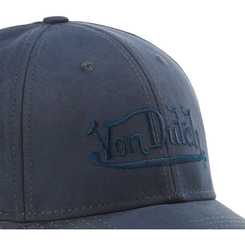 petten-gebogen-marineblauw-snapback-suedine1-van-von-dutch