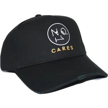Petten gebogen zwart verstelbaar No.1 Cares Distressed Black Gold van The No.1 Face