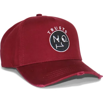 Petten gebogen rood verstelbaar Trusts No.1 Distressed Black White van The No.1 Face