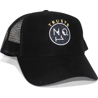 Petten gebogen zwart snapback Trusts No.1 Suede Black Gold van The No.1 Face