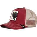 petten-gebogen-rood-snapback-the-bull-the-farm-van-goorin-bros