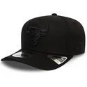 petten-gebogen-zwart-snapback-9fifty-tonal-stretch-snap-van-chicago-bulls-nba-van-new-era