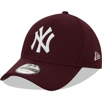 petten-gebogen-rood-verstelbaar-9forty-diamond-era-van-new-york-yankees-mlb-van-new-era