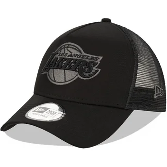 Petten gebogen zwart snapback 9FORTY A Frame Tonal van Los Angeles Lakers NBA van New Era