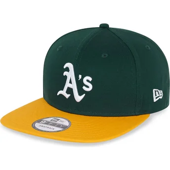 Petten plat groen snapback 9FIFTY Essential van Oakland Athletics MLB van New Era