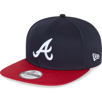 Petten plat marineblauw snapback 9FIFTY Essential van Atlanta Braves MLB van New Era
