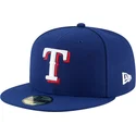 petten-plat-blauw-fitted-59fifty-authentic-on-field-van-texas-rangers-mlb-van-new-era