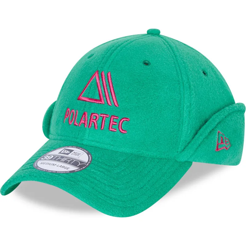 petten-gebogen-groen-fitted-39thirty-polartec-dog-ear-fleece-van-new-era