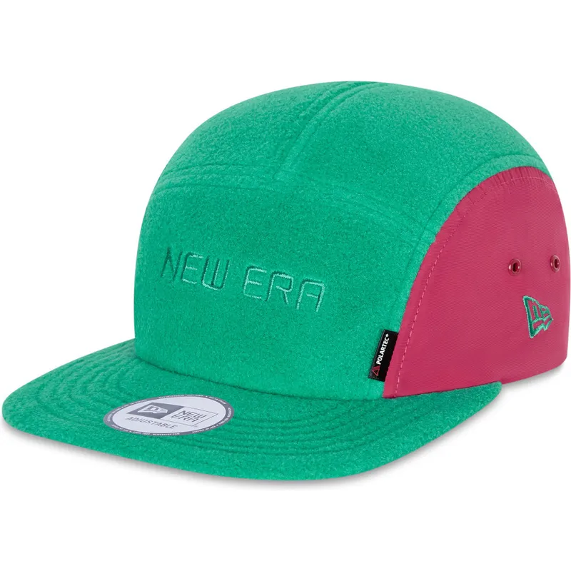 petten-plat-groen-verstelbaar-rosa-camper-polartec-fleece-van-new-era